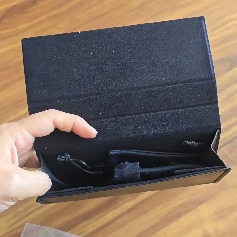 BRIONI SUNGLASSES CASE WITH CLEANING CLOTH Black NEW